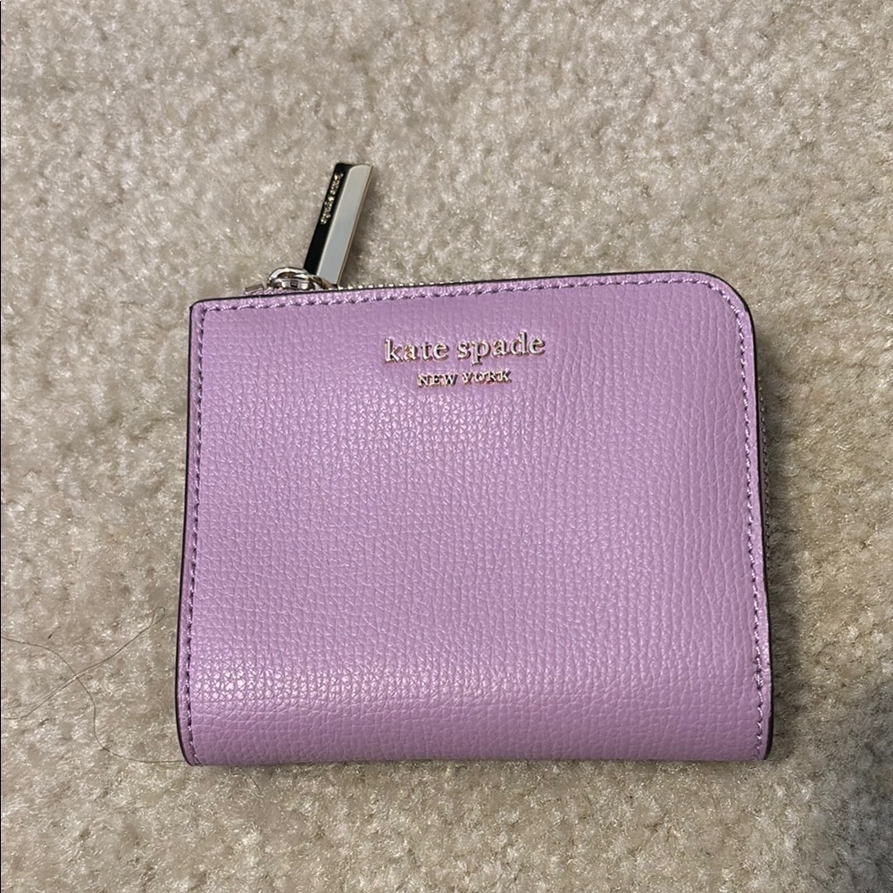kate spade lilac leather zip wallet
